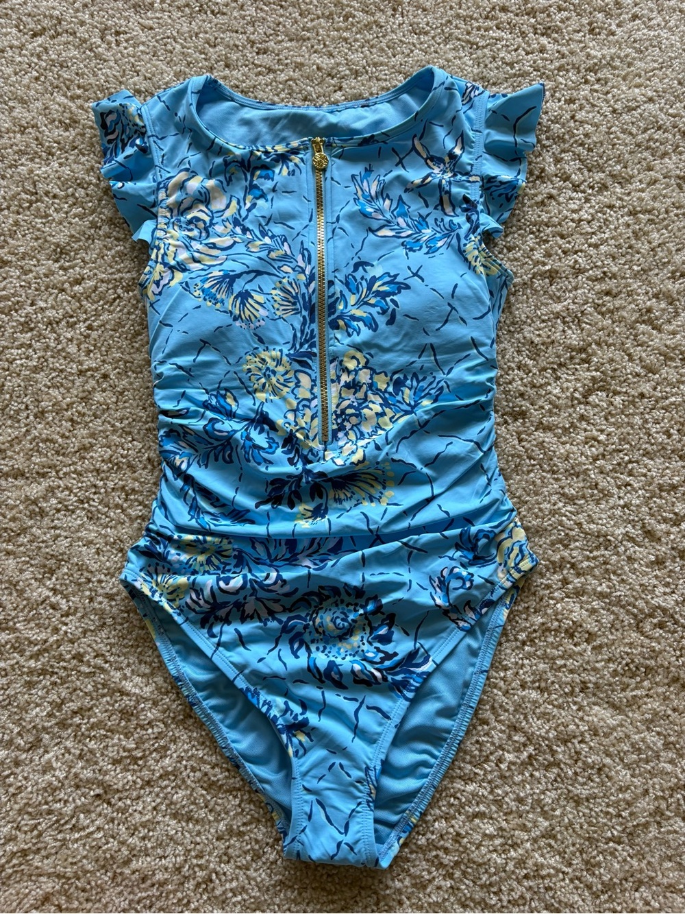 Lilly Pulitzer 4 Jossette One Piece Swimsuit Bellevue Blue Breakers Beach NWOT